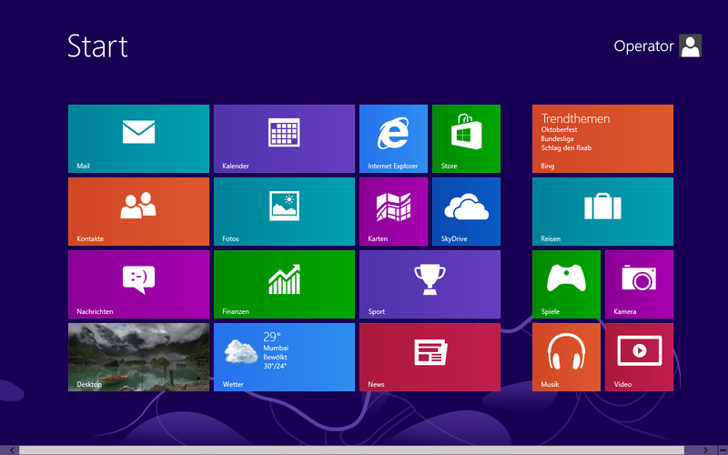 Abbildung 3: Windows 8 Screenshot