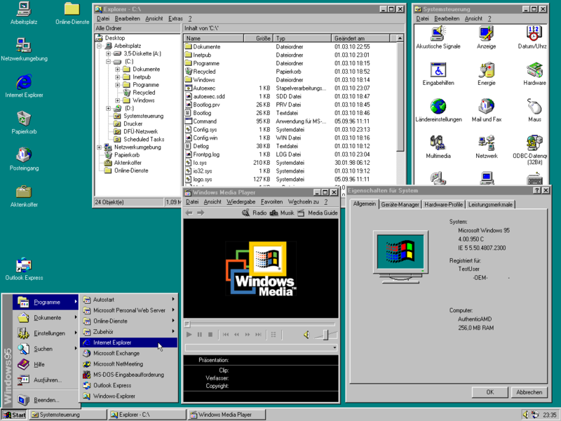 Abbildung 2: Windows 95 Screenshot